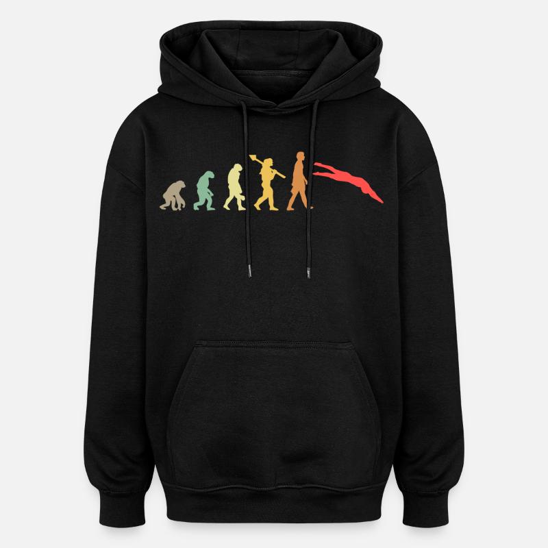 Evolution swimming Swimmer - Oversized Unisex Hoodie - black