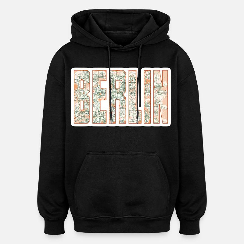 Berlin Stadtplan - Oversized Unisex Hoodie - Schwarz