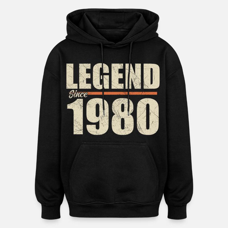 Anniversaire 1980 | Légende depuis 1980 - Sweat à capuche oversize unisexe - noir