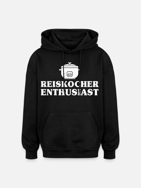 Cooking Rice Cooker ENTHUSIAST Fun - Oversized Unisex Hoodie - black