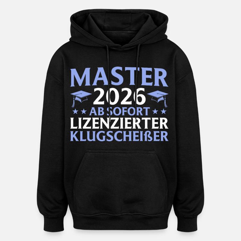 Études terminées : Don du Master 2026 - Sweat à capuche oversize unisexe - noir