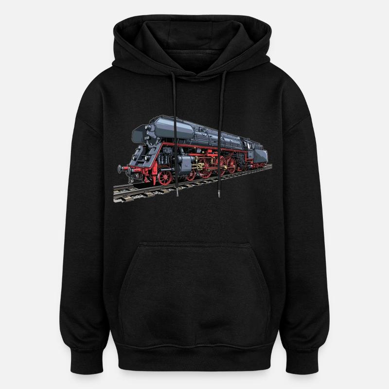 Dampflok im Retro-Look 01 519 - Oversized Unisex Hoodie - Schwarz