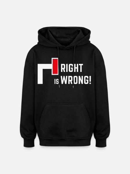 Rätt är fel! Mot höger och högerpartier V1 - Oversized luvtröja unisex - svart