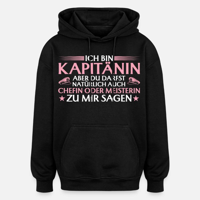 Capitaine, Patron ou Maître - Marin - Sweat à capuche oversize unisexe - noir