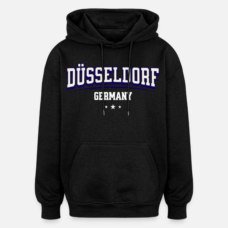Dusseldorf Germany Varsity Logo - Oversized Unisex Hoodie - black