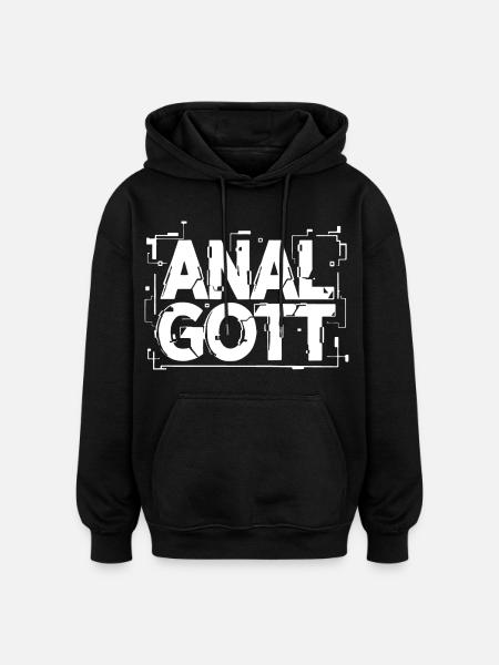 Anal Gott Schriftzug - Oversized Unisex Hoodie - Schwarz