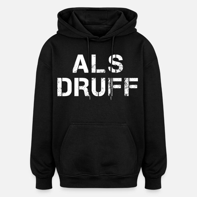 ALS DRUFF Hessian Saying Hesse - Oversized Unisex Hoodie - black