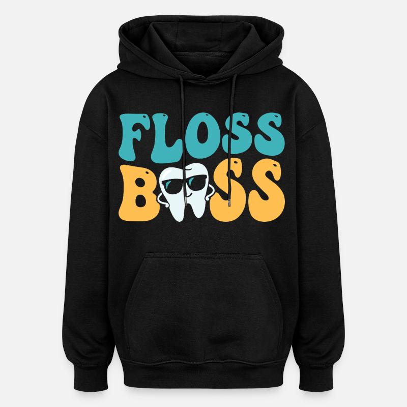 Zahnseide-Zahnarztassistent Zahnarzt - Oversized Unisex Hoodie - Schwarz