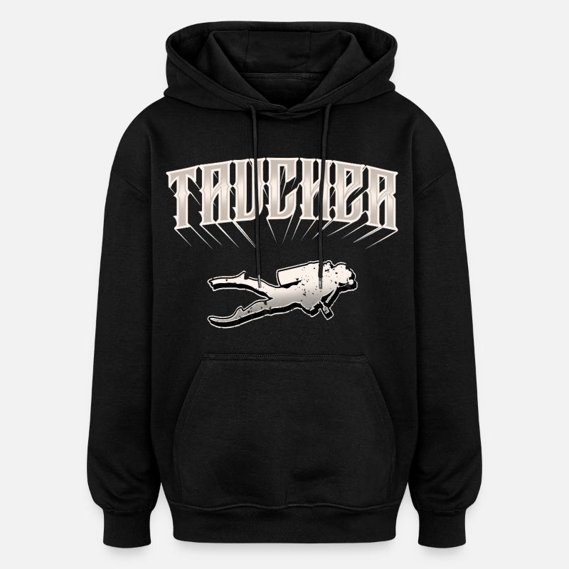 Taucher Tauchen - Oversized Unisex Hoodie - Schwarz