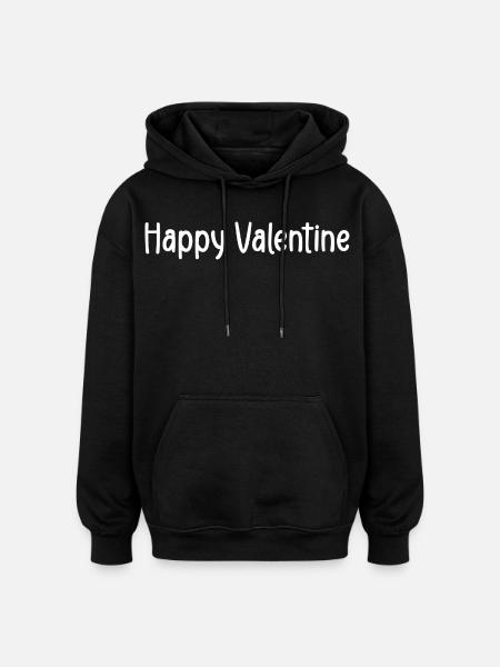 happy valentine - Sweat à capuche oversize unisexe - noir