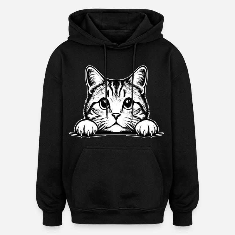 Chat Straigh écossais - Sweat à capuche oversize unisexe - noir