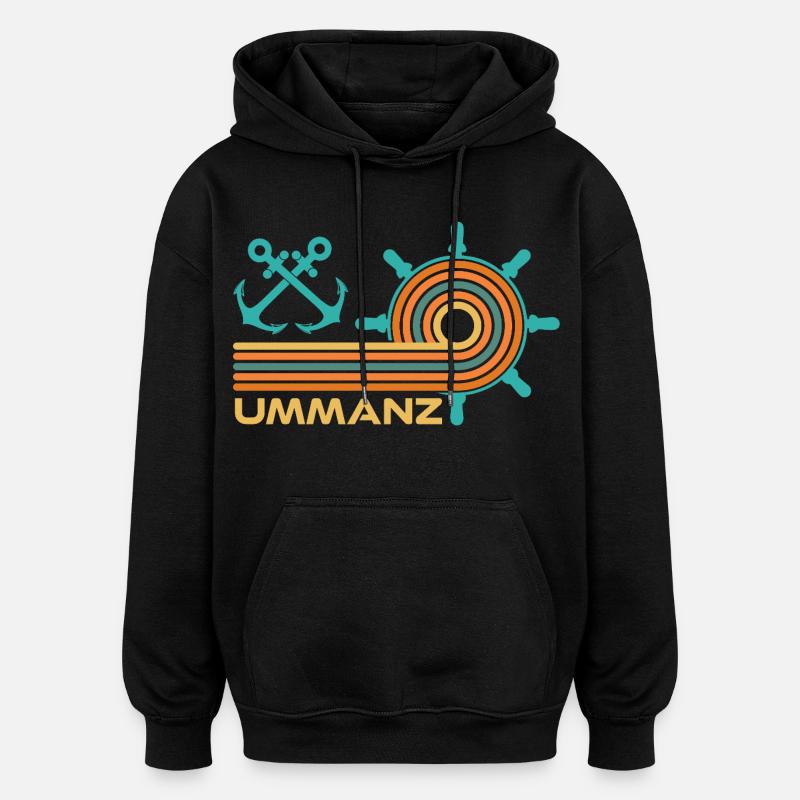 Vacances Mer Baltique ÎLE UMMANZ Fun - Sweat à capuche oversize unisexe - noir