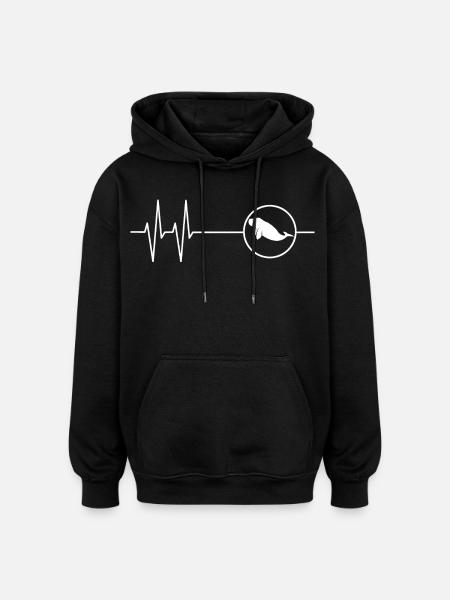 Dugong Mamatee Heartbeat - Oversized Unisex Hoodie - black
