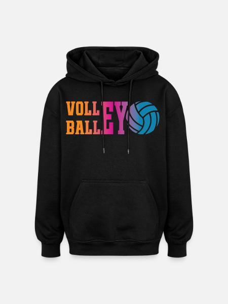 Buntes Volleyball - Oversized Unisex Hoodie - Schwarz