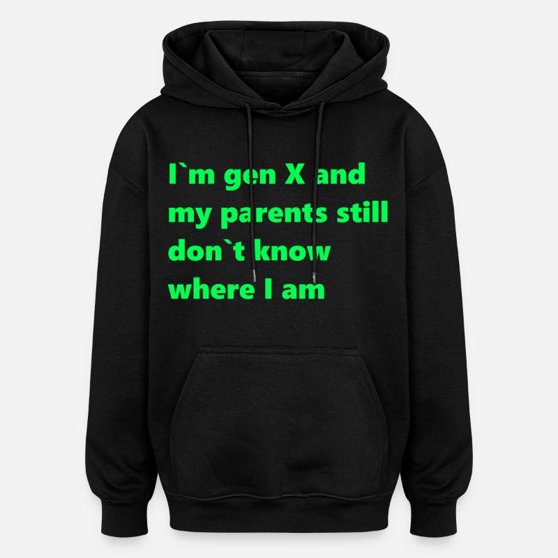 Génération X - Sweat à capuche oversize unisexe - noir