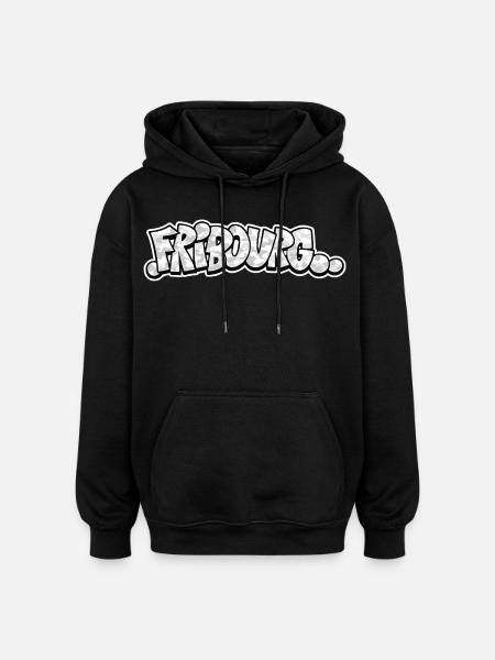 Fribourg Camo Graffiti - Oversized Unisex Hoodie - Schwarz
