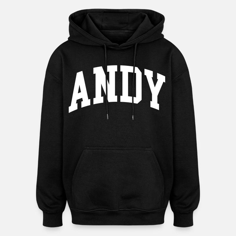 Andy - Sweat à capuche oversize unisexe - noir