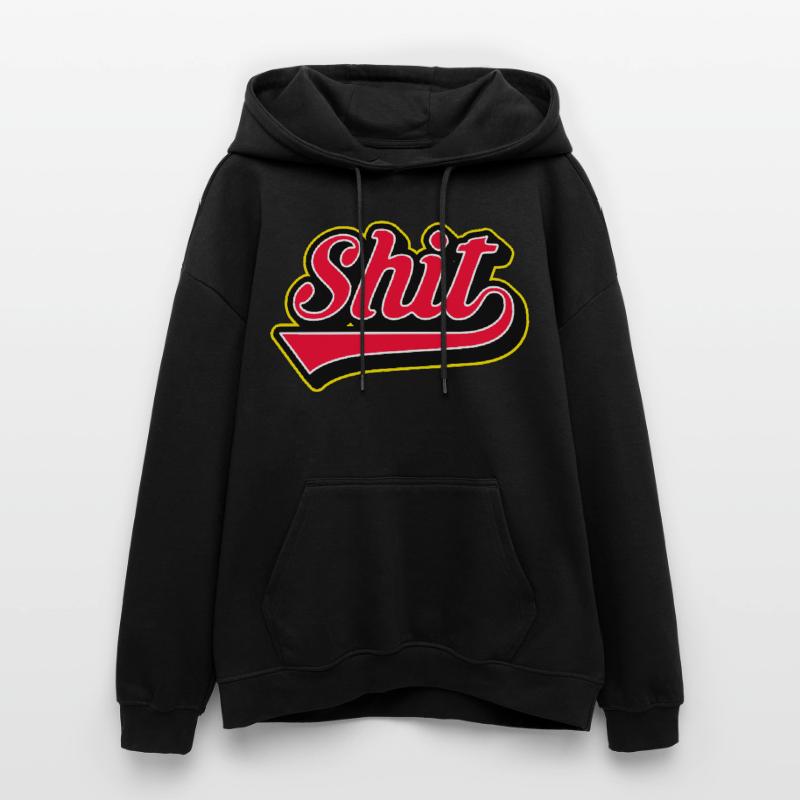 Shit Word Script Logo Oversized Unisex Hoodie
