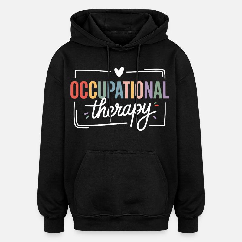 Farbige Berufstherapie Typografie - Oversized Unisex Hoodie - Schwarz