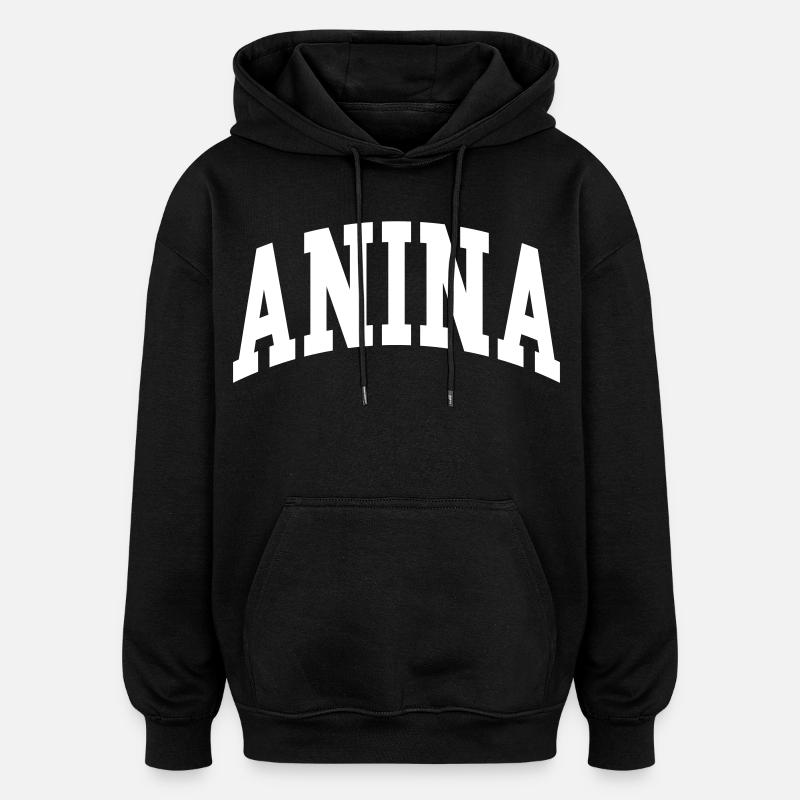 Anina - Sweat à capuche oversize unisexe - noir