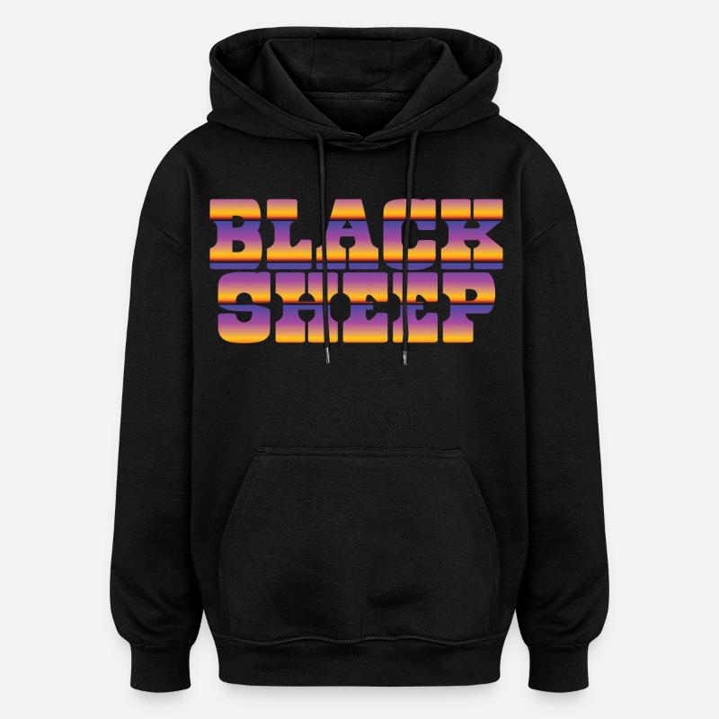 Mouton noir - Sweat à capuche oversize unisexe - noir