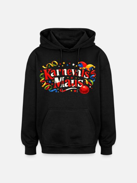 Karnevalsmaus Geschenk - Für Köln Fans - Oversized Unisex Hoodie - Schwarz