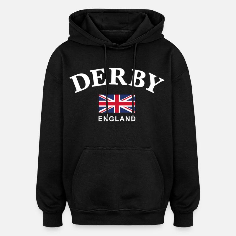 Derby, Angleterre - Sweat à capuche oversize unisexe - noir