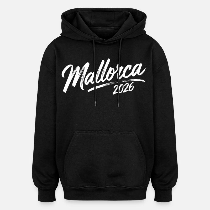Majorque 2026 - Sweat à capuche oversize unisexe - noir