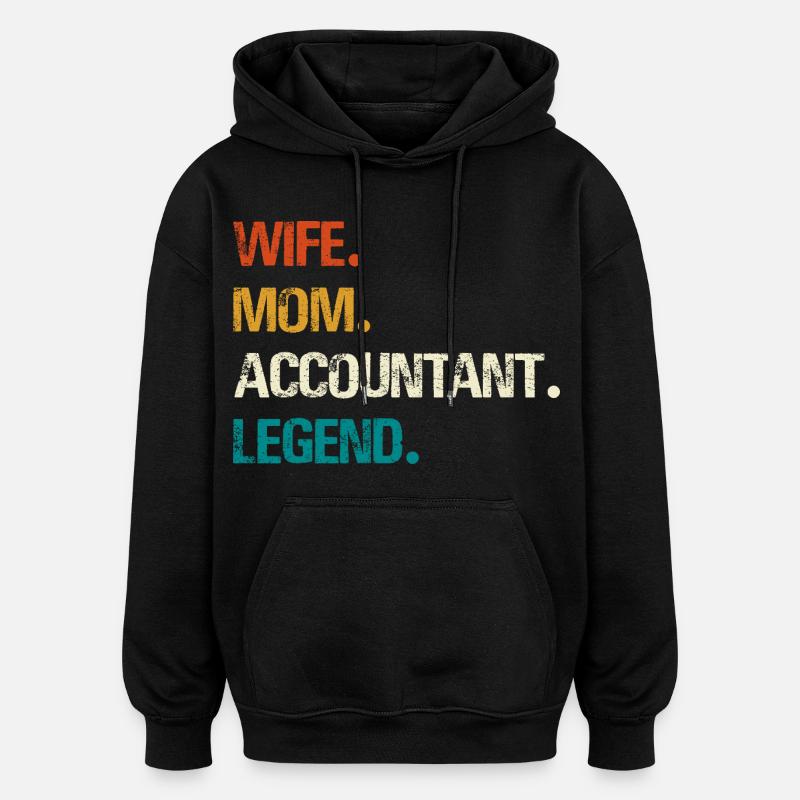 Épouse Mère Comptable Légende - Sweat à capuche oversize unisexe - noir