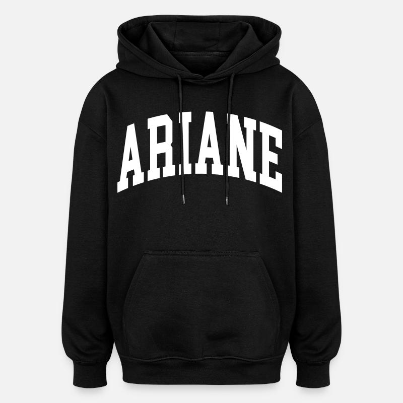 Ariane - Sweat à capuche oversize unisexe - noir
