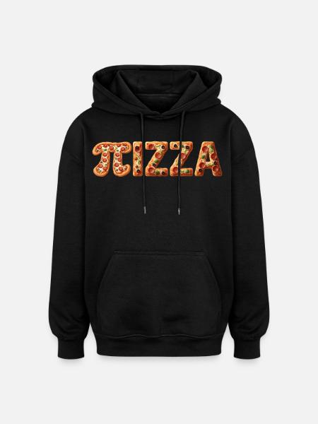 PIZZA Bunte Teigbuchstaben - Oversized Unisex Hoodie - Schwarz