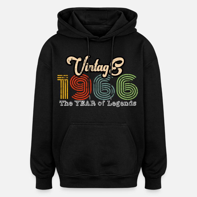 Millésime 1966 - Sweat à capuche oversize unisexe - noir