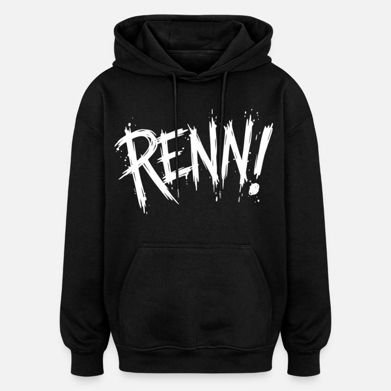 Run! (Running, running, jogging, runner) - Oversized Unisex Hoodie - black