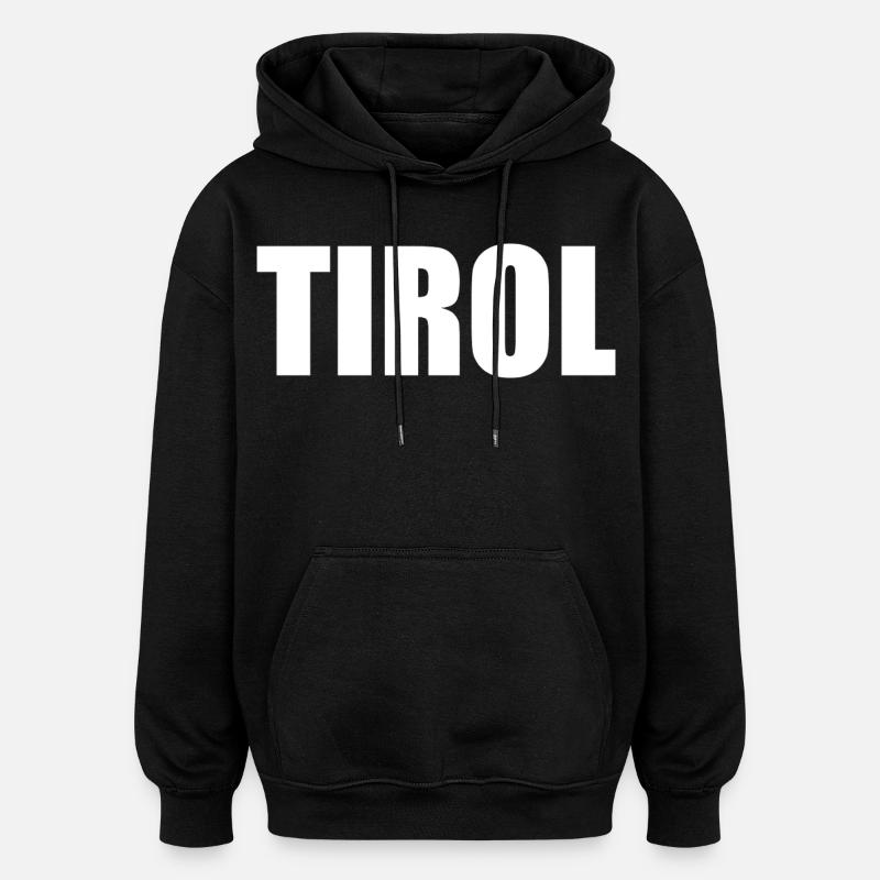 Logo TIROL blanc - Sweat à capuche oversize unisexe - noir
