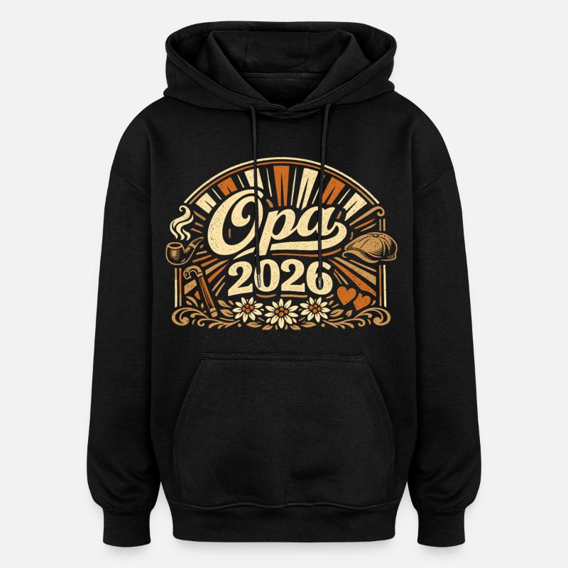 Opa 2026 Loading Geschenk  - Oversized Unisex Hoodie - Schwarz
