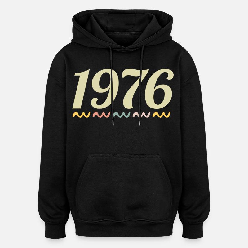 1976 - Sweat à capuche oversize unisexe - noir