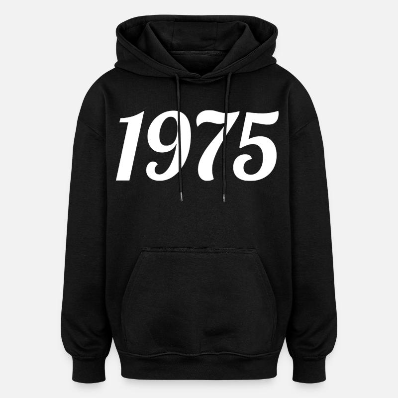 1975 - Sweat à capuche oversize unisexe - noir