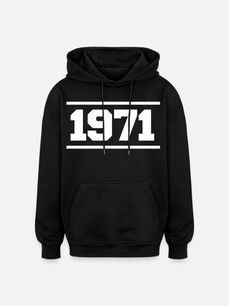 1971 Cadeau rétro 1971 - Sweat à capuche oversize unisexe - noir