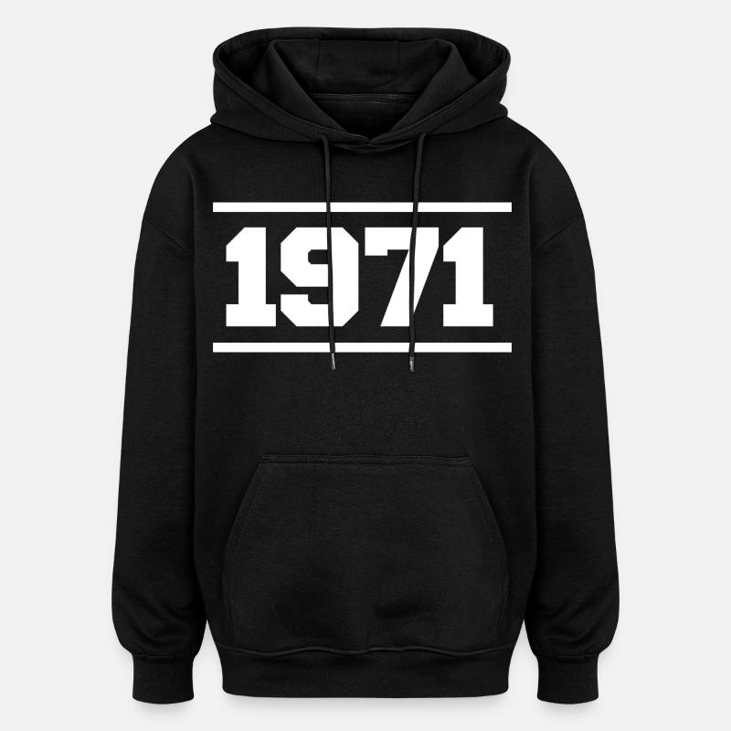 1971 Cadeau rétro 1971 - Sweat à capuche oversize unisexe - noir