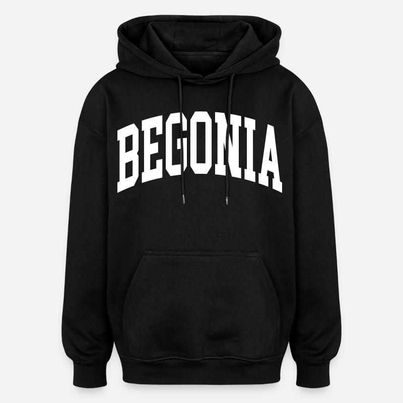 Bégonia - Sweat à capuche oversize unisexe - noir