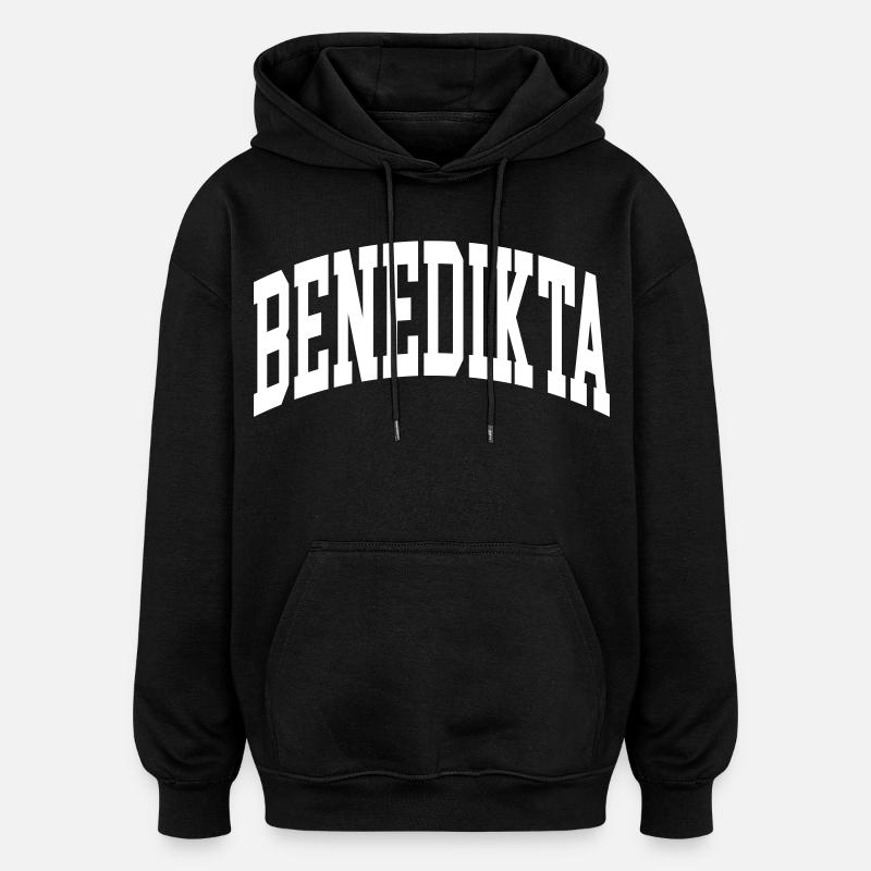 Benedikta - Sweat à capuche oversize unisexe - noir