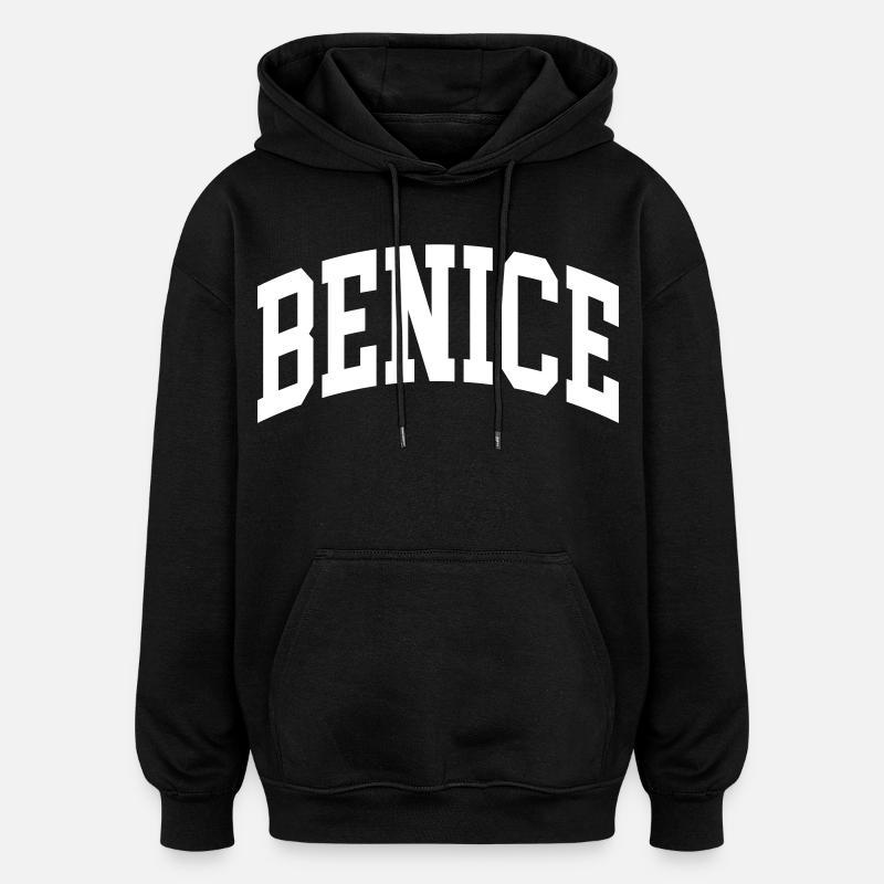 Benice - Sweat à capuche oversize unisexe - noir