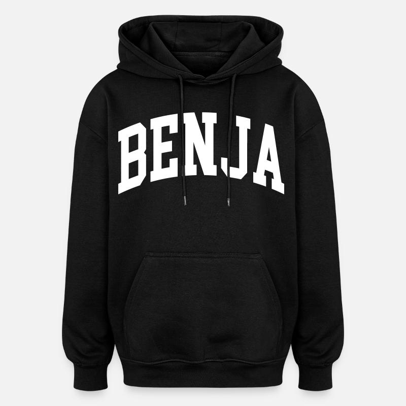 Benja - Sweat à capuche oversize unisexe - noir