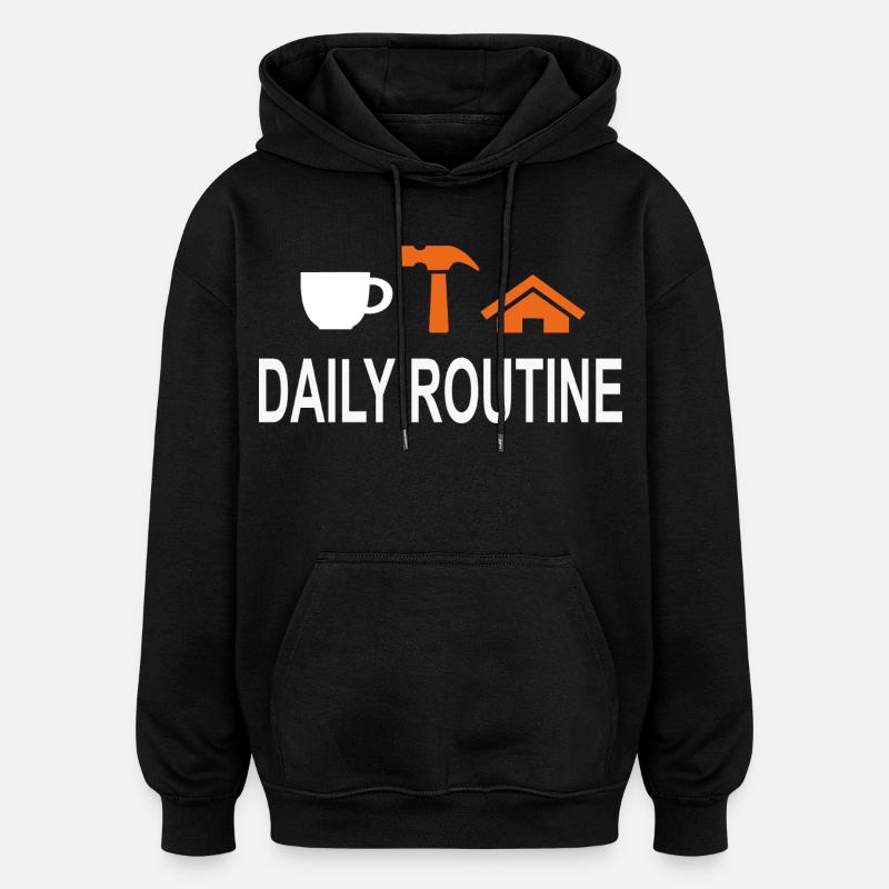 TäglicheRoutine, Daily Routine, Arbeit kann warten - Oversized Unisex Hoodie - Schwarz