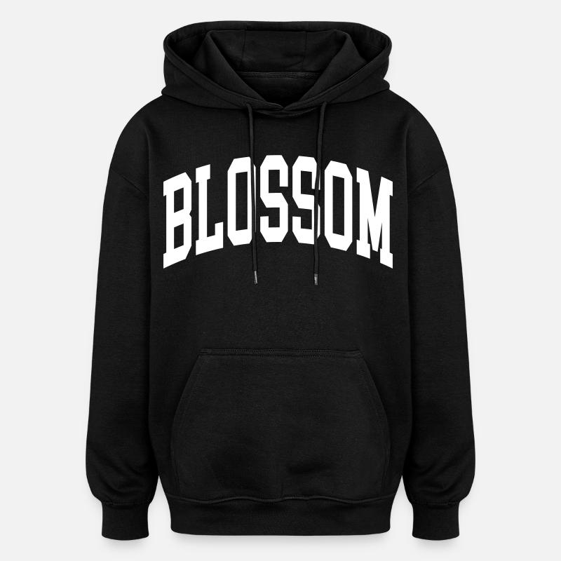 Fleurir - Sweat à capuche oversize unisexe - noir