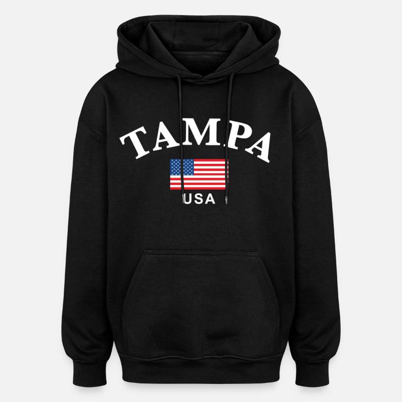 Tampa, États-Unis - Sweat à capuche oversize unisexe - noir