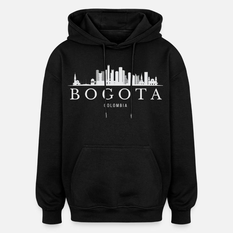 Bogotá Skyline, Bogotá Colombie - Sweat à capuche oversize unisexe - noir
