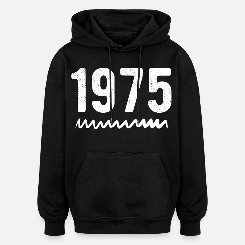 1975 Anniversaire 1975 Retro 1975 - Sweat à capuche oversize unisexe - noir