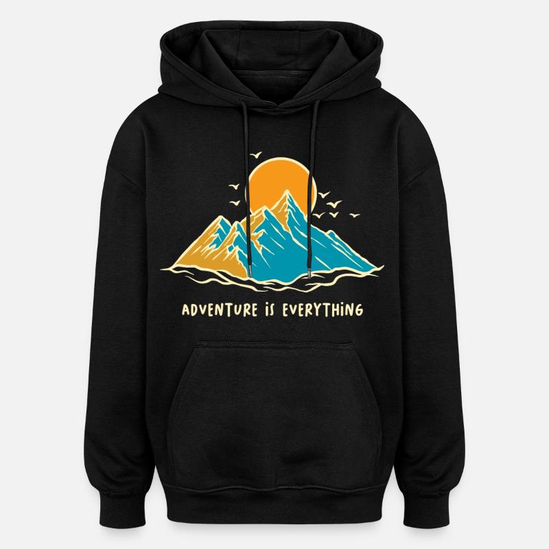 L’aventure, c’est tout, Shirt - Sweat à capuche oversize unisexe - noir