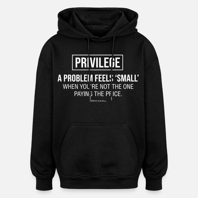 Empathy Statement Typography - Oversized Unisex Hoodie - black